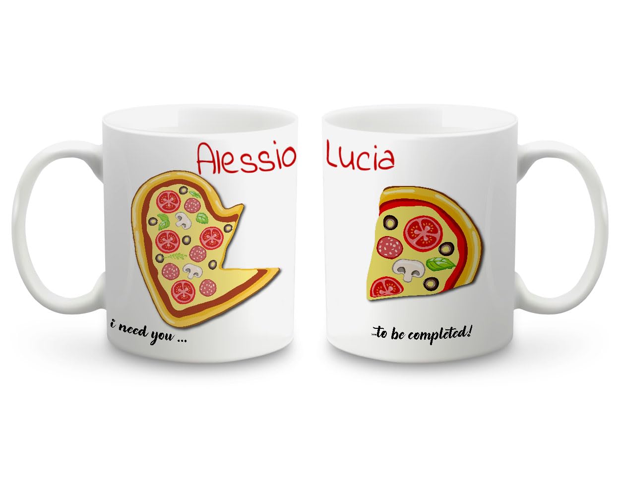 Coppia Tazze Personalizzate Sanvalentino - Amore - Nessuna distanza tra me e te- Lui e Lei- [PERSONALIZZA NOMI] - Festa Innamorati - Tazza - Idea Regalo Fidanzata - Regalo per Coppia
