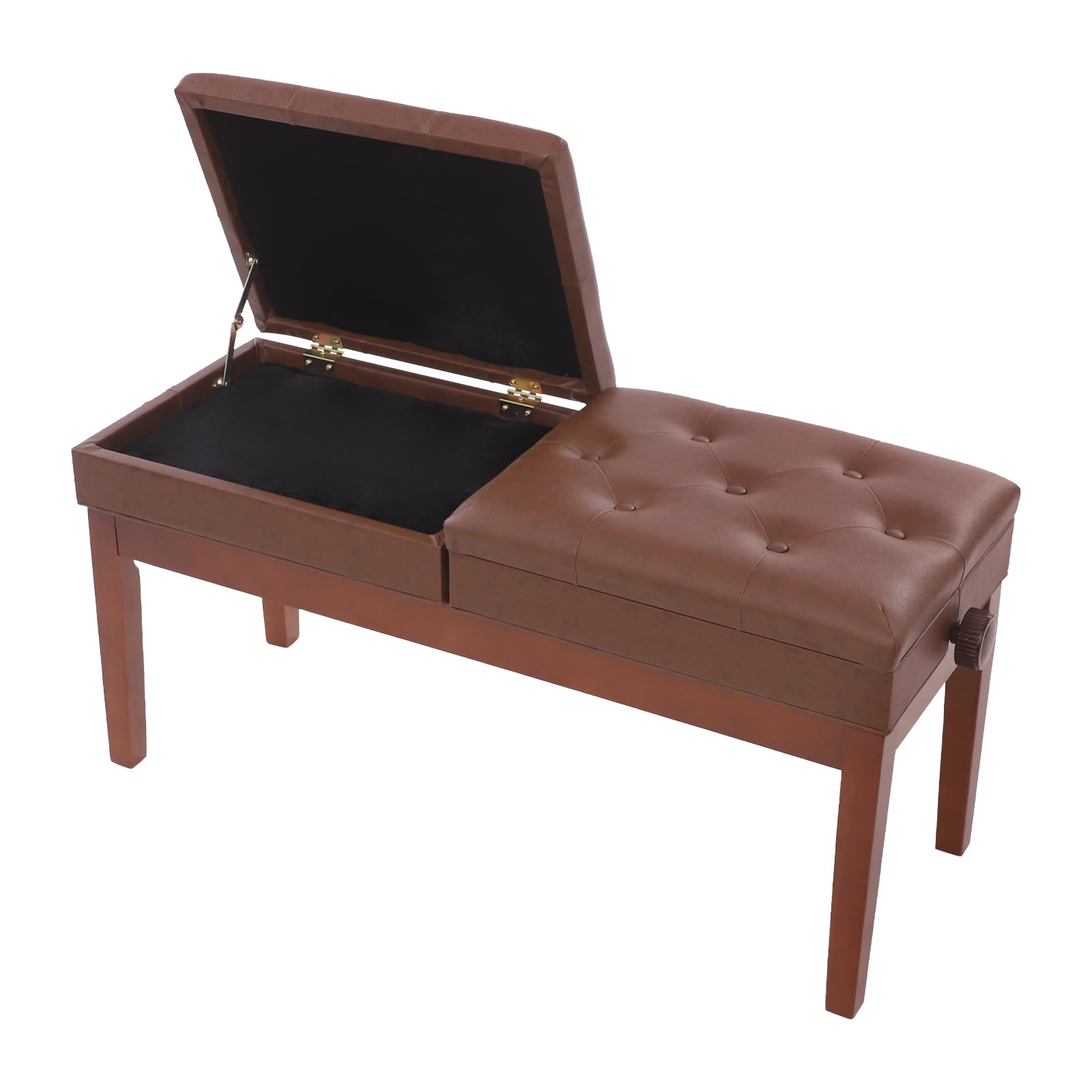 Zweisitzige Klavierbank, Verstellbare Duett-Klavierbank mit Stauraum für Hause Schulen Konzerten Musikstudios 108 * 39 * 48 cm