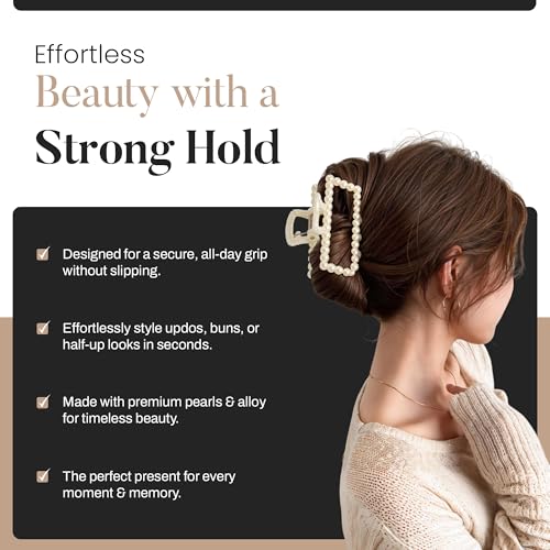 Mecool 5 Pcs Artificial Pearls Hair Claw Clips for Women Ponytail Holder, 5 Pcs - 1, 1 count (Pack of 5) - Image 3