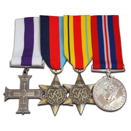 Trikoty WW2 Military Medals Set 4x Award Lieutenant Western Desert Group El Alamein Military Cross 1939-45 Star War & Defence Medal