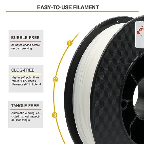 Image of RepRapper PVA Filament 1.75mm for 3D Printer, Water Soluble Filament Commonly Used as Support Material, 0.5kg Natural Color