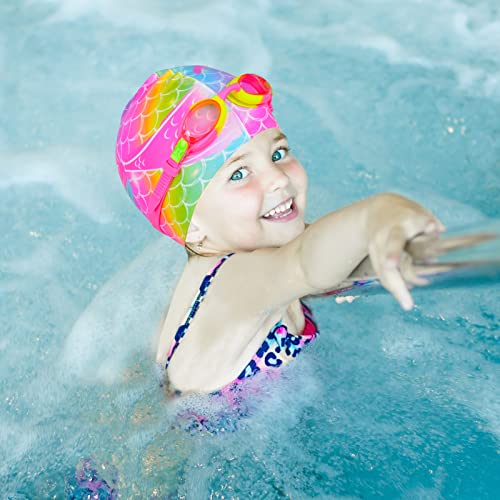 Ausletie Kids Swim Caps For Girls, Silicone Waterproof Swimming Cap For Kids, Durable Comfortable Swimming Caps For Girls(Age 2-6) #TOP5