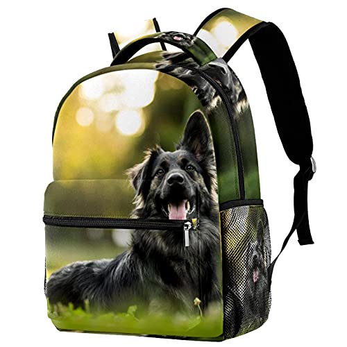 Sac à dos voyage campus motif chien heureux avec porte-bouteille