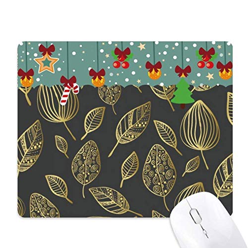 Tapis de souris en caoutchouc Golden Leaf design feuilles d'or pour bureau