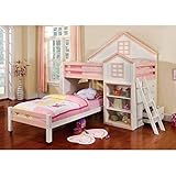 247SHOPATHOME Youth bed, Twin, White and pink