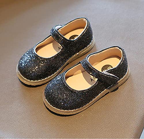 Little Girl's Glitter Mary Jane Ballet Flats Black School Uniform Dress Shoes Child Footwear for Toddler/Little Kid4
