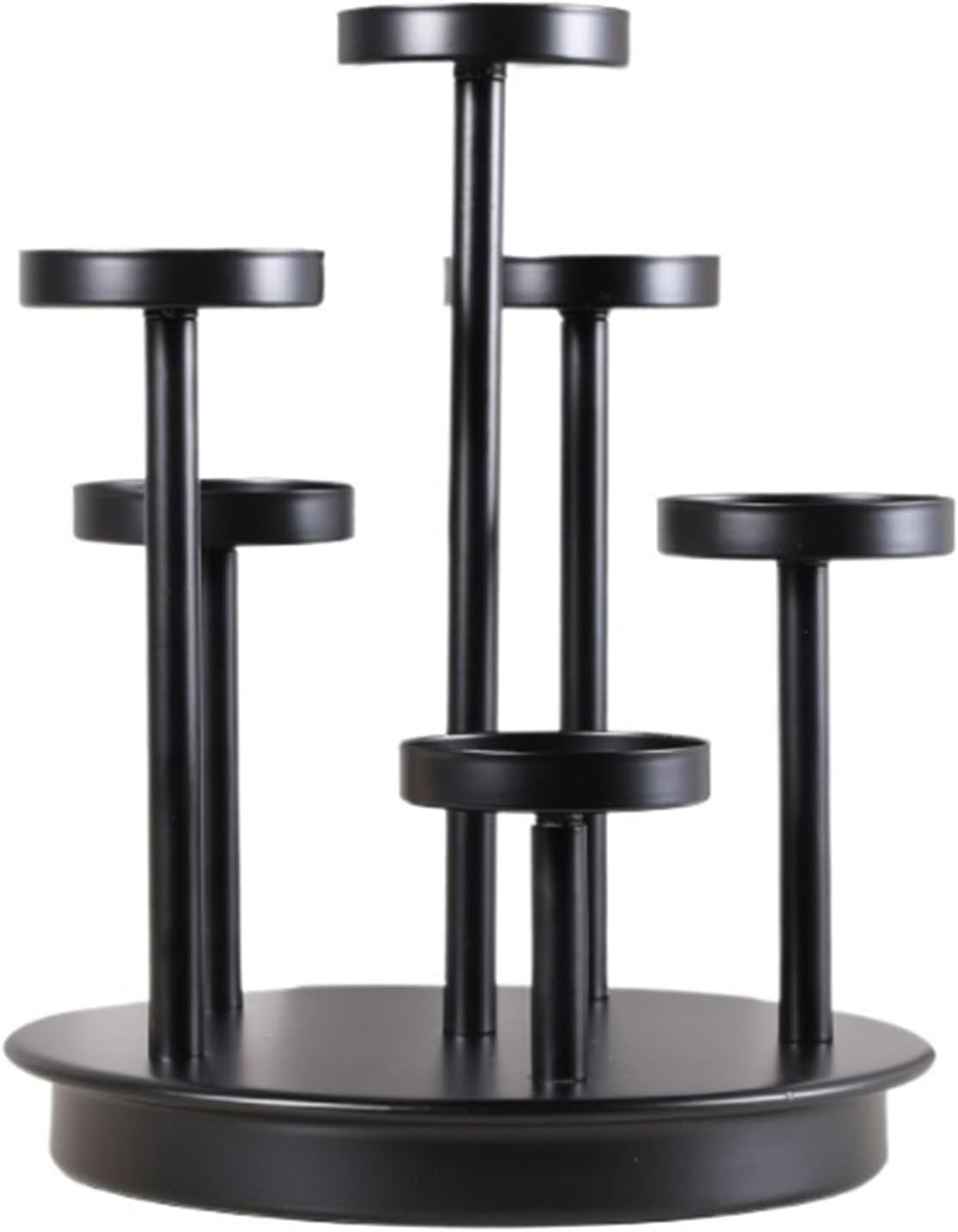 Candelabro de 6 pilares con Base de Metal Negro para centros de Mesa y cenas.