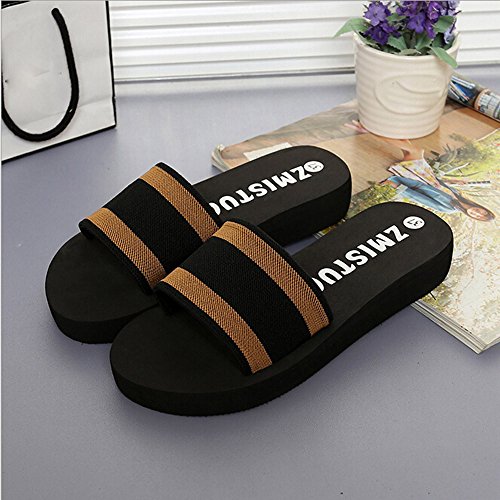 Womens Sandals, Women's Flat Casual Sandals Summer Slippers Comfortable Slip On Platform Striped Beach Sandals Bathroom Slippers2