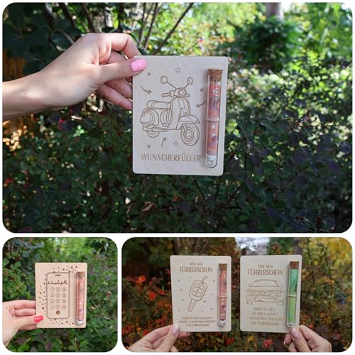 ZUKLA Verpackung für Geldgeschenke - 13 x 10 cm - mit Reagenzglas - Geschenke für Einzug - Einweihungsgeschenk Haus - Einzugsgeschenke Wohnung