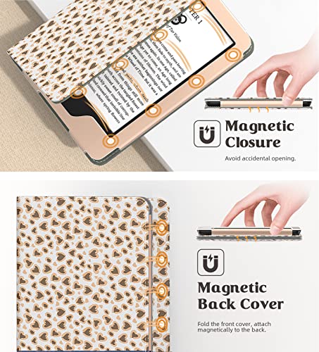 Image of MoKo Case for All-New 6 inch Kindle(11th Generation, 2024 /2022 Release) /(10th /8th Gen, 2019 /2016), Ultra Lightweight PU Shell Cover with Auto Wake /Sleep for Kindle 2024, Love Leopard