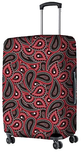 Image of Nasher Miles Polyester 55 (20 Inch) Small Protective Luggage Cover - Maroon Paisley Design
