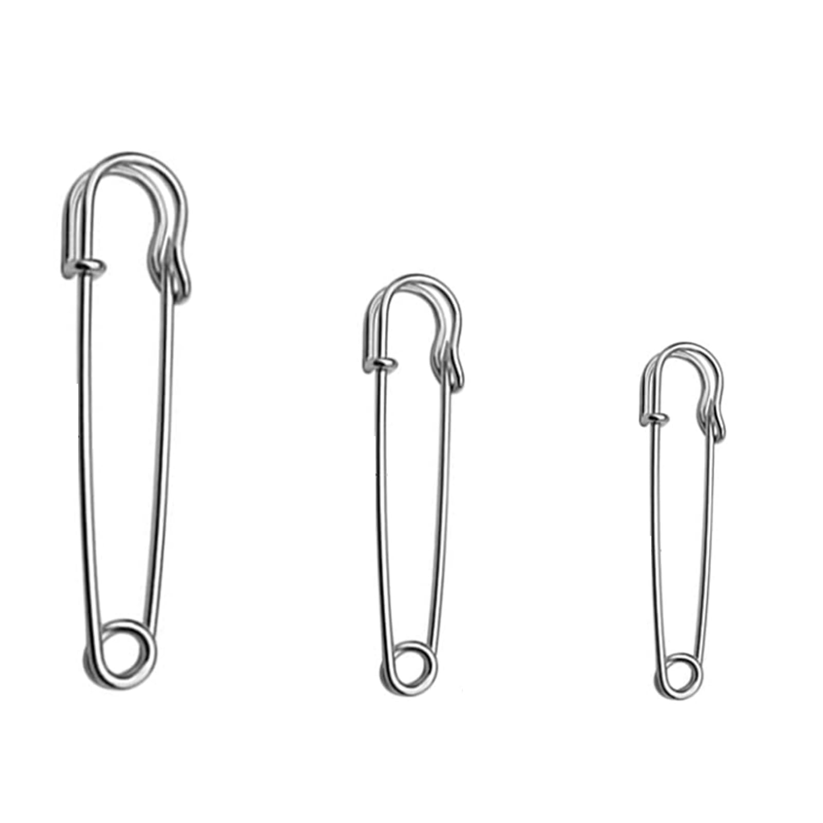Heavy-Duty Safety Pins, Assorted Sizes 38mm 50mm 60mm, Extra-Sturdy for Blankets Skirts and Crafts, Bulk Pack of 60