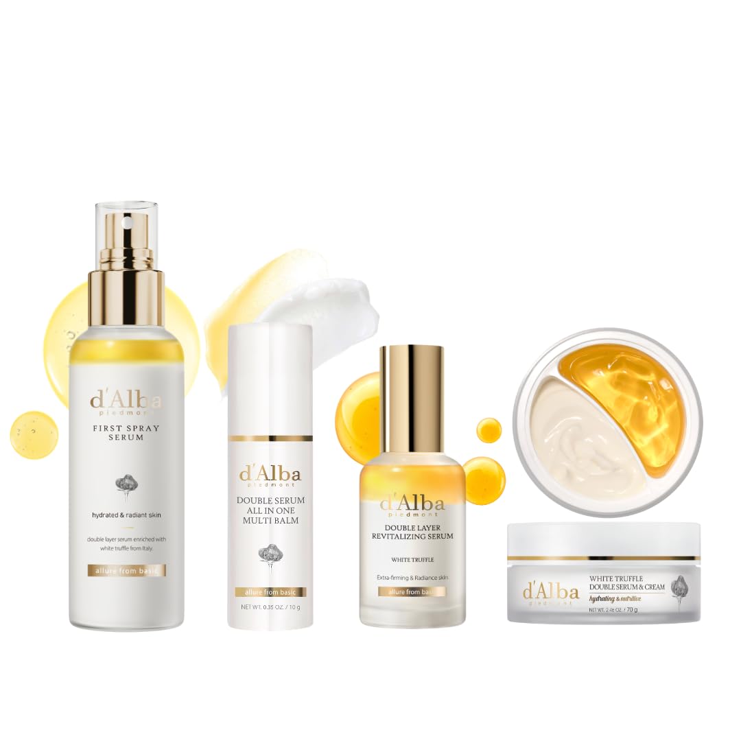 Pack Completo d'Alba Trufa Blanca Italiana: First Spray Serum 100ml + Double Serum + Crema 70g + Multi Balm