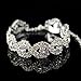 Produktbild HJPAM Neue Fahison Elegante helle Frauen Strass Kristall Metallkette Armband Hochzeitsschmuck Geschenk Silber Armbänder
