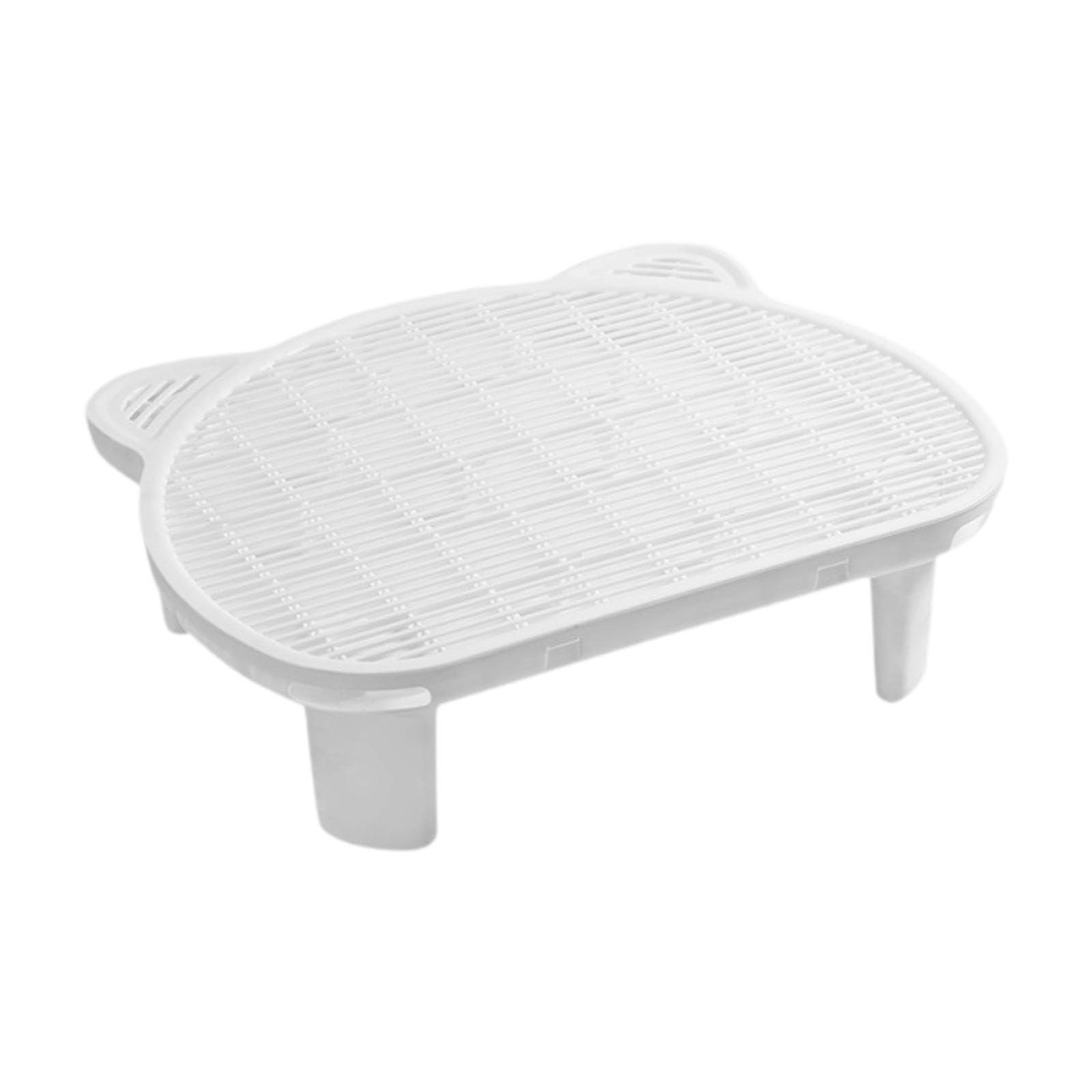 Tapis Litière Chat Double Couche Tapis Attrapeur Matériau PP Résistant Tapis Filtrant Antidérapant Pieds Chat Facile à Nettoyer pour Animaux Foyer, Blanc