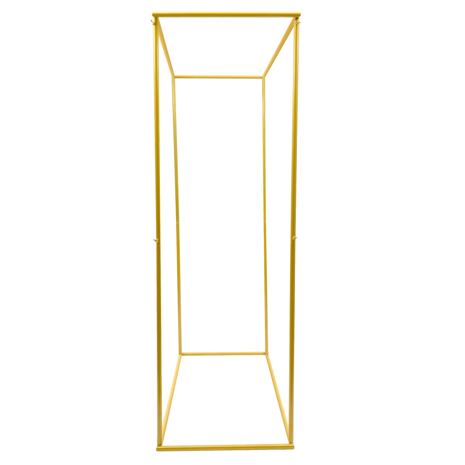 Kwadratowy złoty łuk weselny, 114 x 60 x 180 cm, metalowy łuk, stojak na tło z motywem kwiatowym, na urodziny, wesele, baby shower, wieczór panieński