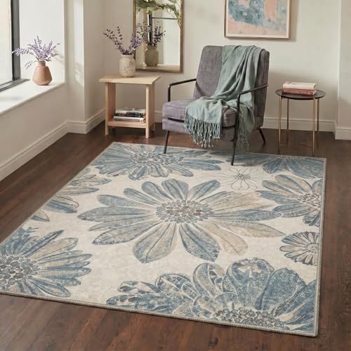 Tapete Bavni 2x5 ft reciclable con diseño floral miniatura 6
