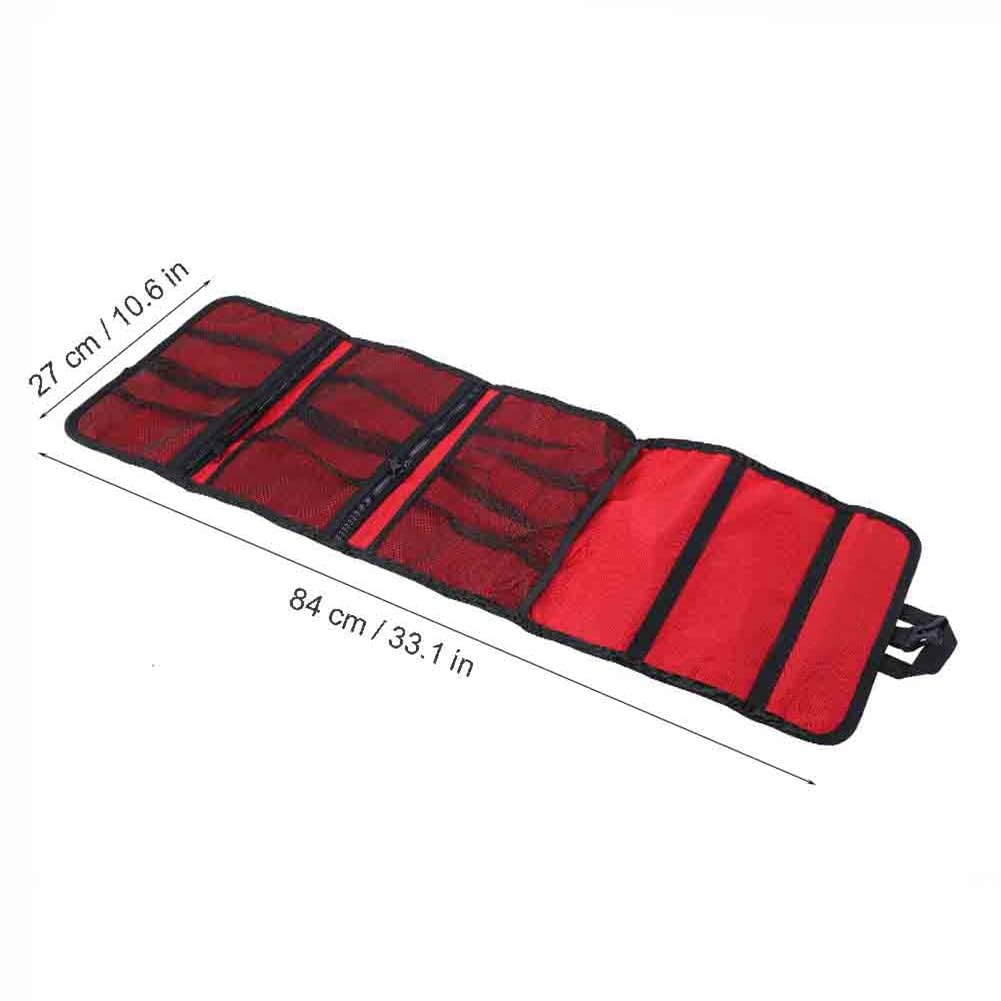 Organizador de Equipo de Escalada, Ganchos Plegables para Colgar, Anillo en D, Bolsa de Cuerda, Equipo de Herramientas para Colgar, mosquetón, Bolsa de Almacenamiento para Equipo (Rouge)
