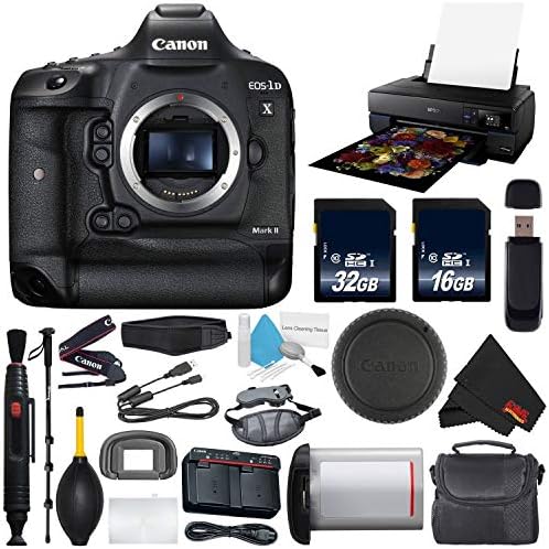 6Ave Canon EOS-1D X Mark II DSLR Camera (Body Only) International Version (No Warranty) + Epson SureColor P800 Inkjet Printer + 16GB & 32GB SDHC Class 10 Memory Card + Carrying Case Bundle