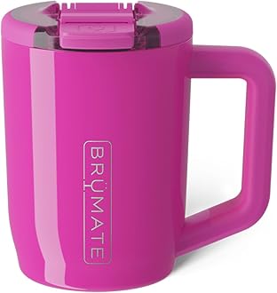 BrüMate Müv - 15oz 100% Leak Proof Insulated Coffee Mug with Handle & Lid - Stainless Steel Coffee Travel Mug - Double Walled Coffee Cup (Vivid Magenta)