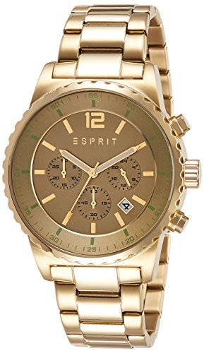 Preisvergleich Produktbild Esprit Uhr Theon gold Quarz Chrono Datum Herrenarmbanduhr Modeuhr ES108231002