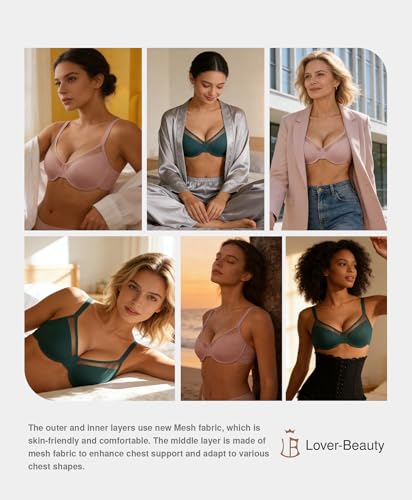 Image of Lover-Beauty Minimizer Bras for Women Full Coverage Unlined Underwire Bras Plus Size Lifting Bra for Heavy Breast
