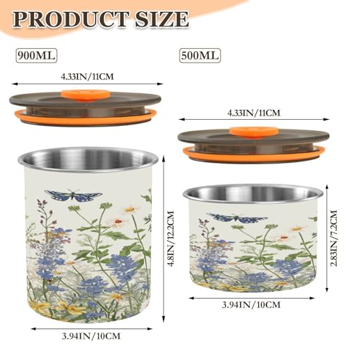 Contenedor hermético de acero inoxidable para café 900ml miniatura 2