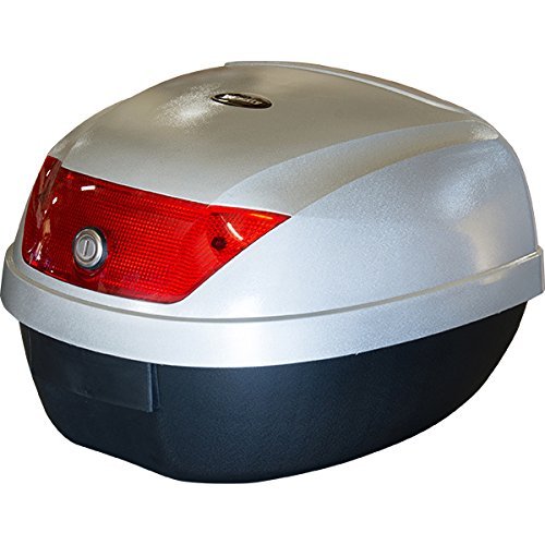 Amazon | トップケース バイク 28L 銀 シルバー リアボックス フル