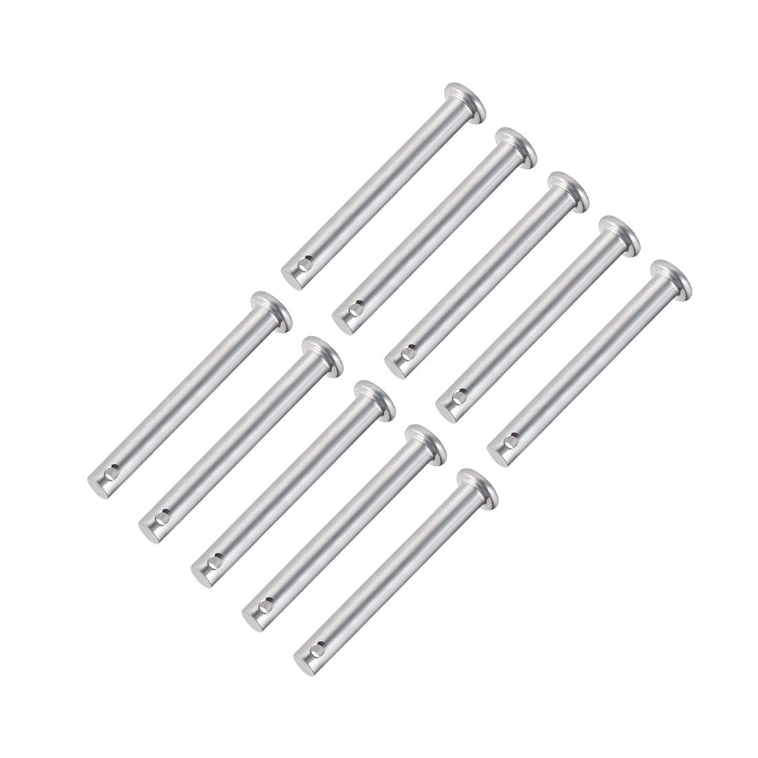 10 Goupilles Acier Zingué 6mm X 50mm - Tête Plate, Pour Bricolage, Assemblage, Fixation