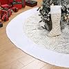 100 inch large christmas tree skirt with christmas stocking gold white extra faux fur plush christmas decorations tree base mat thick velvet rugs for home christmas party winter holiday  urban country home decor