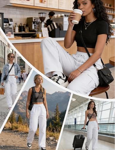 Image of Women's Cargo Pants 28 inch /30 inch Lightweight Quick Dry Casual Travel Pant Streetwear for Work Hiking Outdoor with 8 Pockets