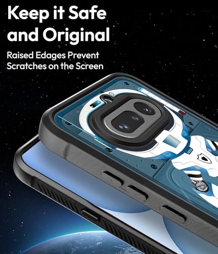 Image of KAPAVER Astro Big Eyes Back Cover Case for Nothing Phone 4a | Nothing Phone 4a Back Cover (Aqua Blue)