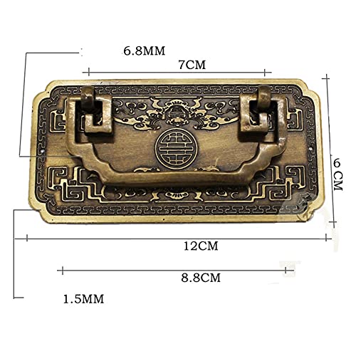 Tirador de anillo para cajón de cómoda y puertas de armario en bronce tradicional 3