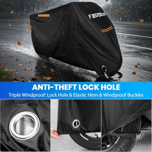 Favoto Funda Moto Impermeable Exterior Protección contra el Sol XXL - Imagen 5
