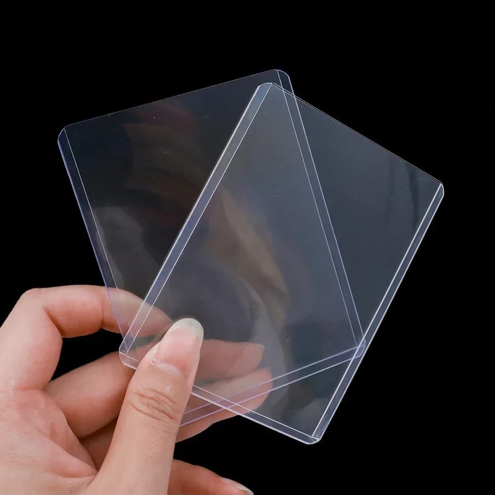 1Pack 3" x 4" Clear Top Loaders, 35PT Hard Plastic Card Sleeves Protector,Top Loading Card Case for Pokémon,Baseball, Football,MTG, Trading Cards & Sports Cards. (100 Top Loaders + 100 Soft Sleeves)