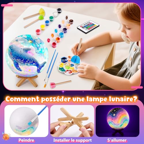 Peinture sur lampe lune