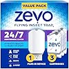 Zevo Flying Insect Trap & 3 Refill Cartridges – Plug in Fly Trap & Indoor Bug Catcher for Gnats, House & Fruit Flies – Blue & UV Light Technology, Mess-Free Alternative to Bug Zapper