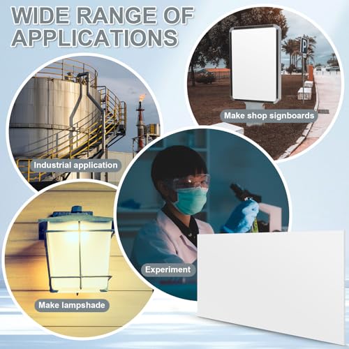 Image of Wonderjune 24 inch x 48 inch x 1 /8 inch White Acrylic Sheets Translucent White Cast Acrylic Plastic Sheet Cut to Size for DIY Craft Projects Display Cases Signs Sneeze Guard
