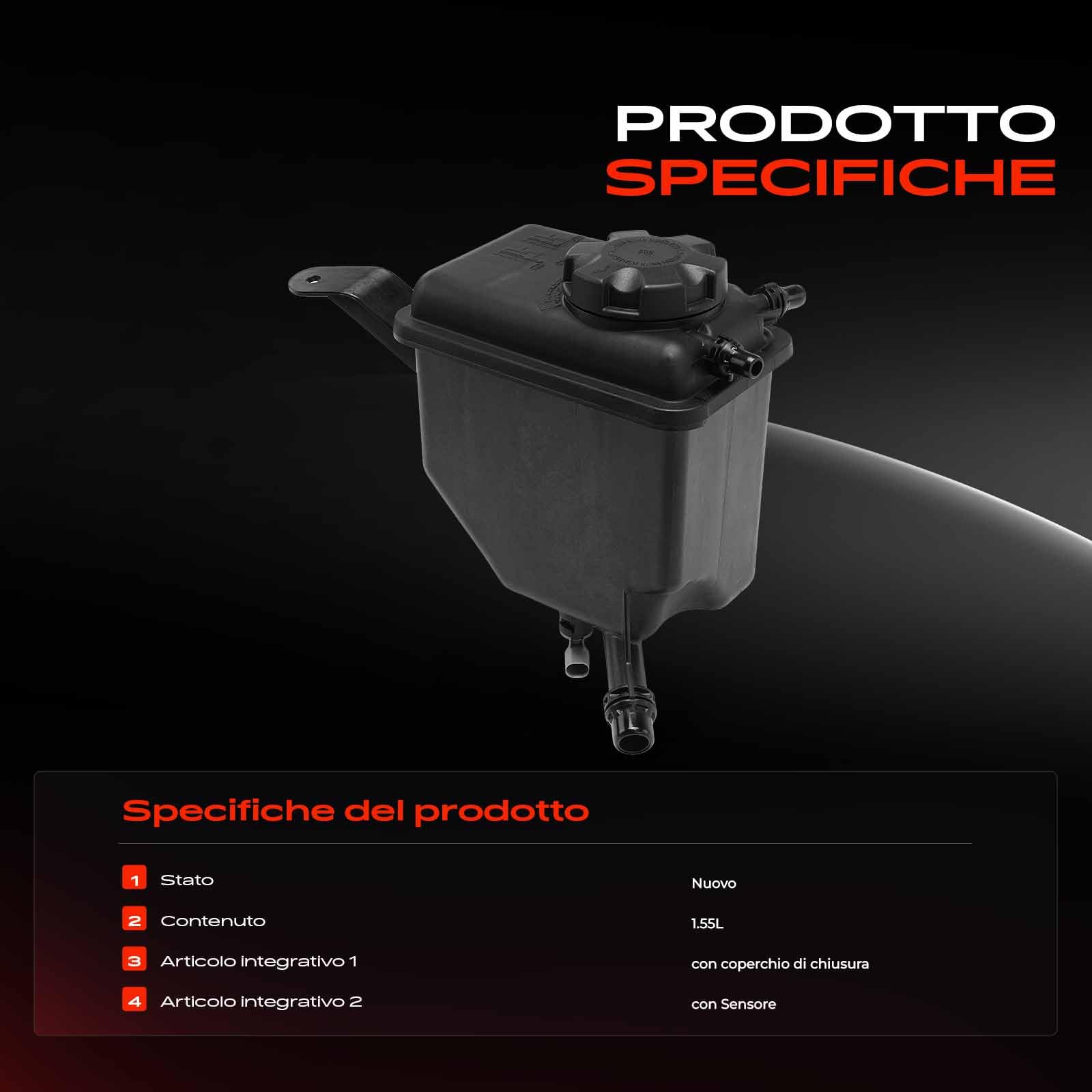 Frankberg Serbatoio di Espansione Refrigerante Benzina Compatibile con Serie 5 E60 2.2L Serie 5 E60 2.5L Serie 5 E60 3.0L Serie 5 Touring E61 2.5L Serie 6 Cabriolet E64 4.4L Replace# 17137542986