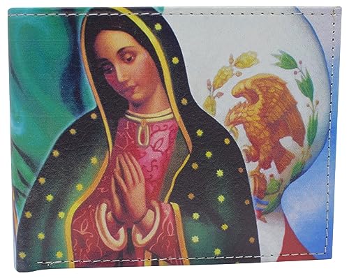 MARSHAL Printed Virgin Mary RFID Blocking Bifold Genuine Leather Virgin of Guadalupe Wallet with Gift box for men (Virgin of Guadalupe)4