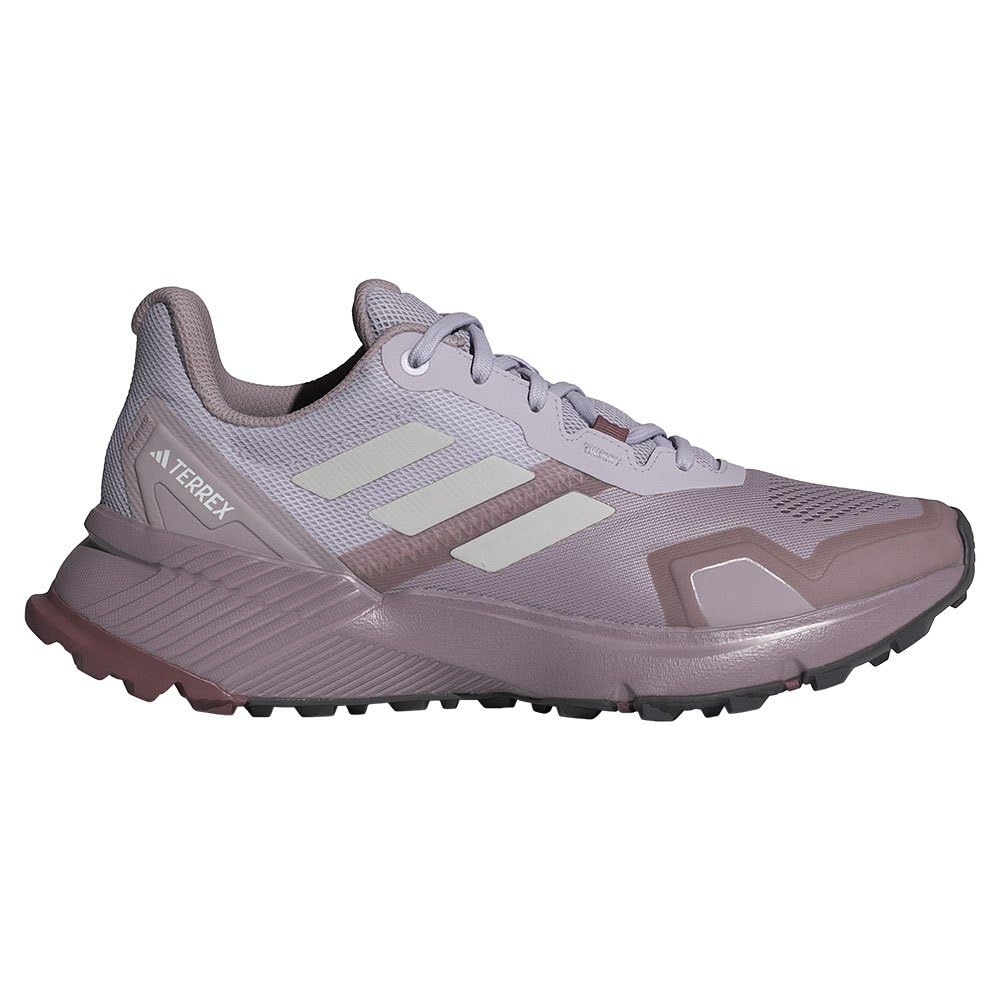 adidas Women's Terrex Soulstride Trail Running Shoes Non-Football Low, preloved fig/grey one/quiet crimson, 9 UK