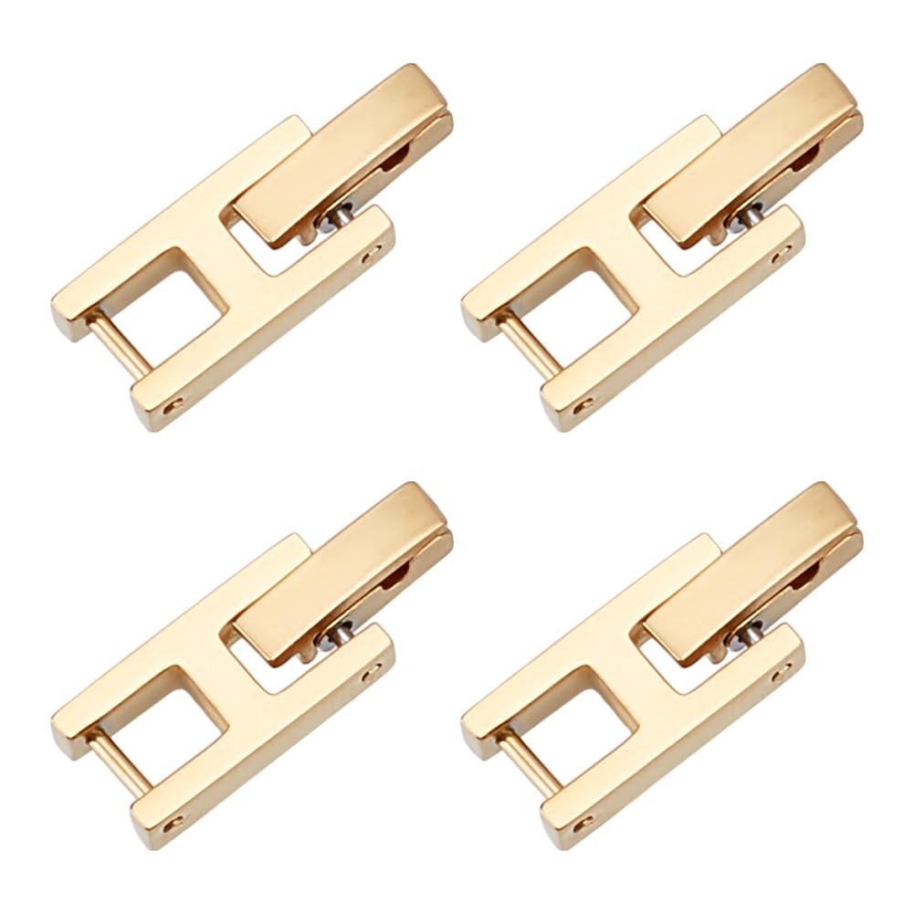 WEBEEDY 4 PCS Fold Over Clasp Set for Bracelets, 2.7mm Clasp Stainless Steel Necklace Bracelet Extension Clasp Metal Strap Replacement Accessories for Jewelry Making Women Adults DIY Craft, 2x0.7cm