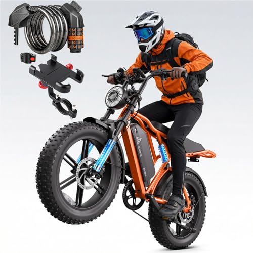Image of TST Electric Bike for Adults, 1500W Peak Motor, 28 MPH, 20 inch x 4.0 inch Fat Tire E-Bike, 48V 15Ah Removable Battery, Dual Hydraulic Disc Brakes, Dual Suspension, LCD & APP Control, Ebike with Holder