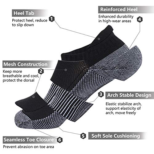 Copper Running Socks, Unisex Ankle Crew Moisture Wicking Anti Smell Sport Trekking Hiking Cushion Socks4