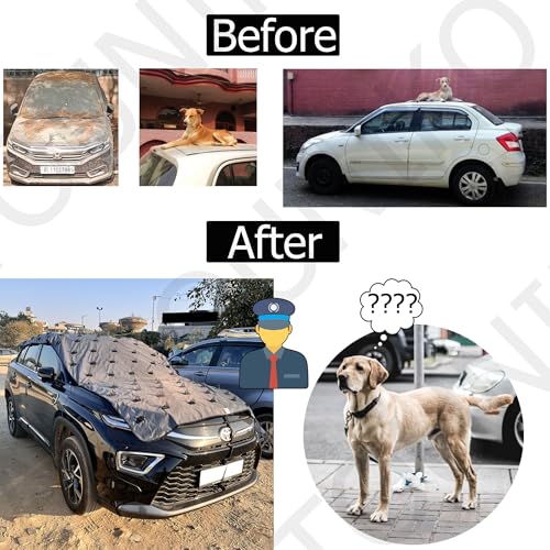 Image of Complete Protection Spike Car Cover for Mahindra Scorpio Protection from Street Dogs,Monkeys & Pets, Also Compatible with All Hatchback,Sedan,SUVs 16.5 Feet Universal Size