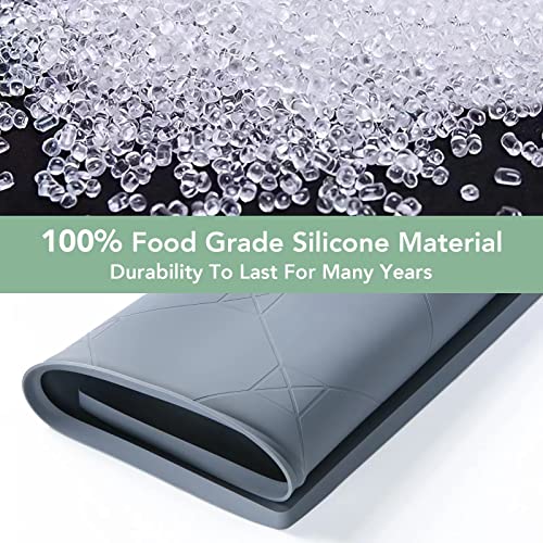 Under Sink Mat, Under Sink Mats For Kitchen Waterproof, 34”X22” Silicone Under Kitchen Sink Liner Mat, Flexible Under Sink Drip Tray For Kitchen Bathroom, Thick Under Sink Rubber Mat With Lip, Grey #TOP4