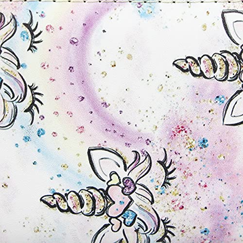 Suillty Cute Unicorn PU Leather Zip Around Long Wallet Cluth Travel Purse for Women Gilrs Ladies (Unicorn C)3