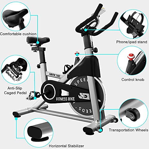 HAPICHIL Exercise Bikes Magnetic Resistance Indoor Cycling Stationary bike with 35lbs Flywheel, LCD Monitor, Tablet Holder