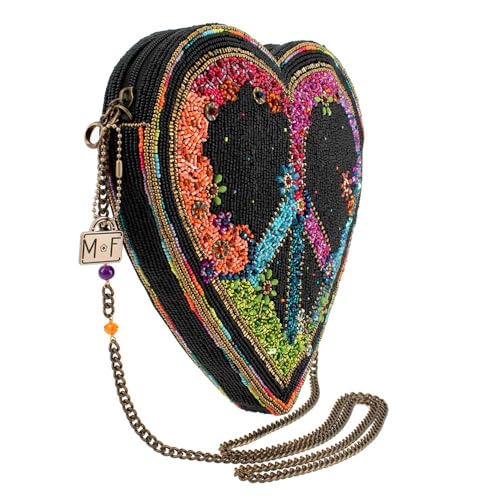 Mary Frances Peace Out Heart Beaded Crossbody Handbag – Colorful Statement Purse for Wedding or Party, Multicolor4