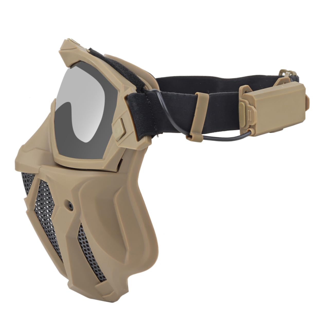 BESPORTBLE 1set Maschera Outdoor Protettiva Antiappannante Con Occhiali Staccabili Ventilazione e Fascia Per Attività All Aperto Colore Mud